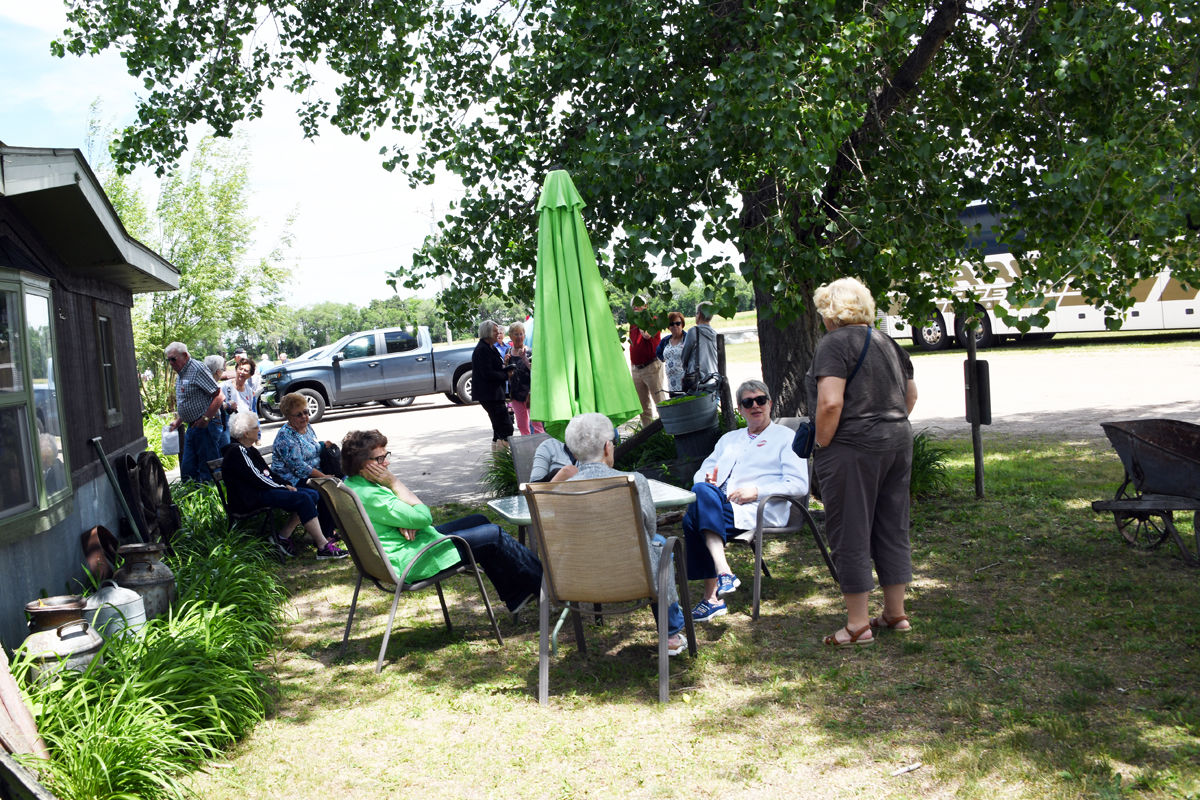 176 The Fun Club relaxes after lunch at the Green Gables Restaurant in rural Antelope County.JPG